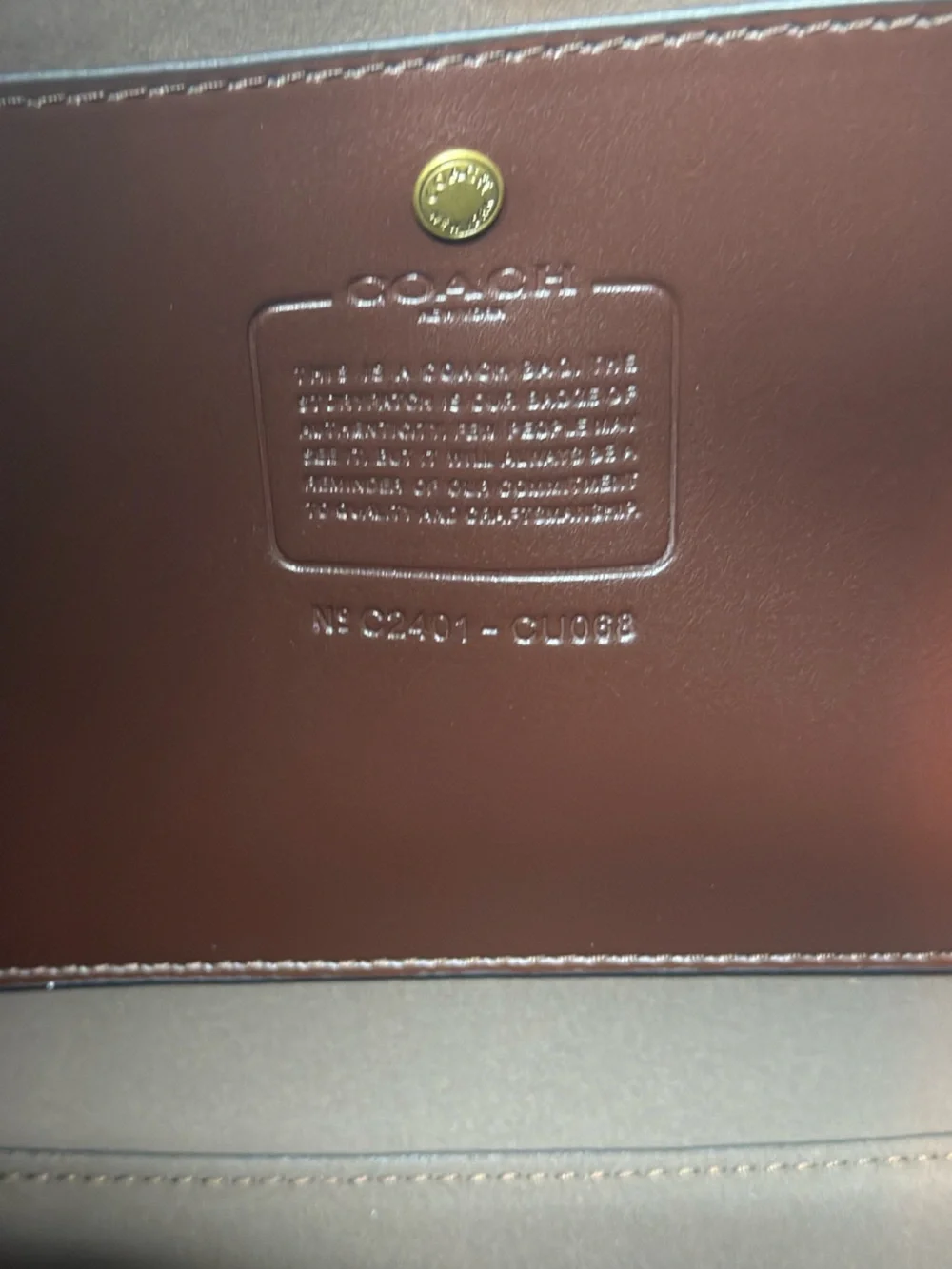 Coach Dark Brown Leather Shoulder Hobo with Gold Logo